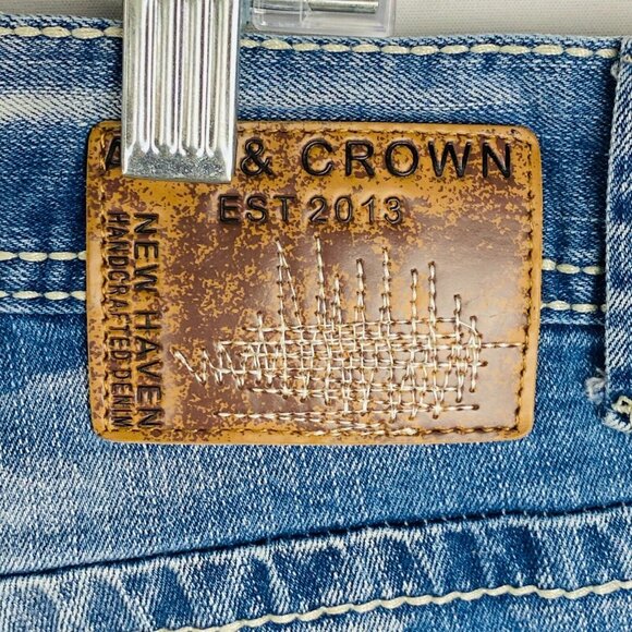 Axe & Crown Jeans Slim Fit Men's W 36 L 30 Whiskered Straight Scratchy * - Picture 9 of 12